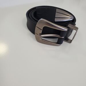 Ecote Black Leather Metal Tip & Buckle